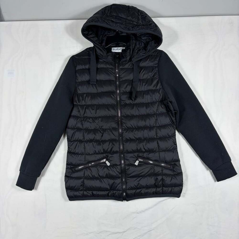 Snobbish Collection Puffer Jacket Size M Black Hooded Full Zip